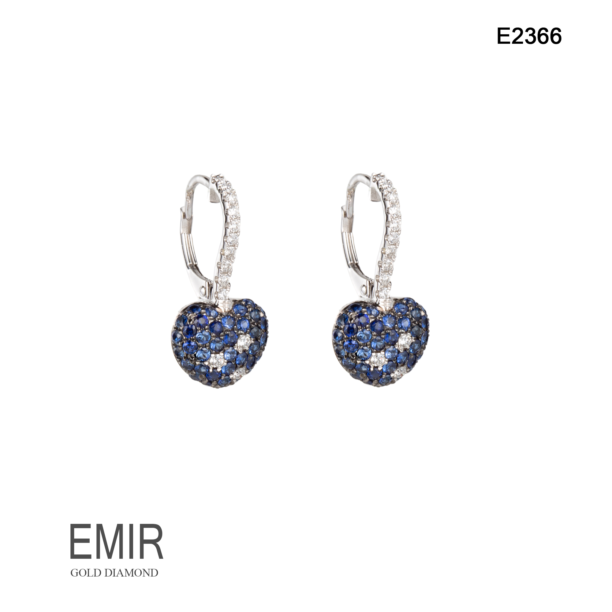 Cercei Aur Alb cu DIAMANT E2366 - imagine 3