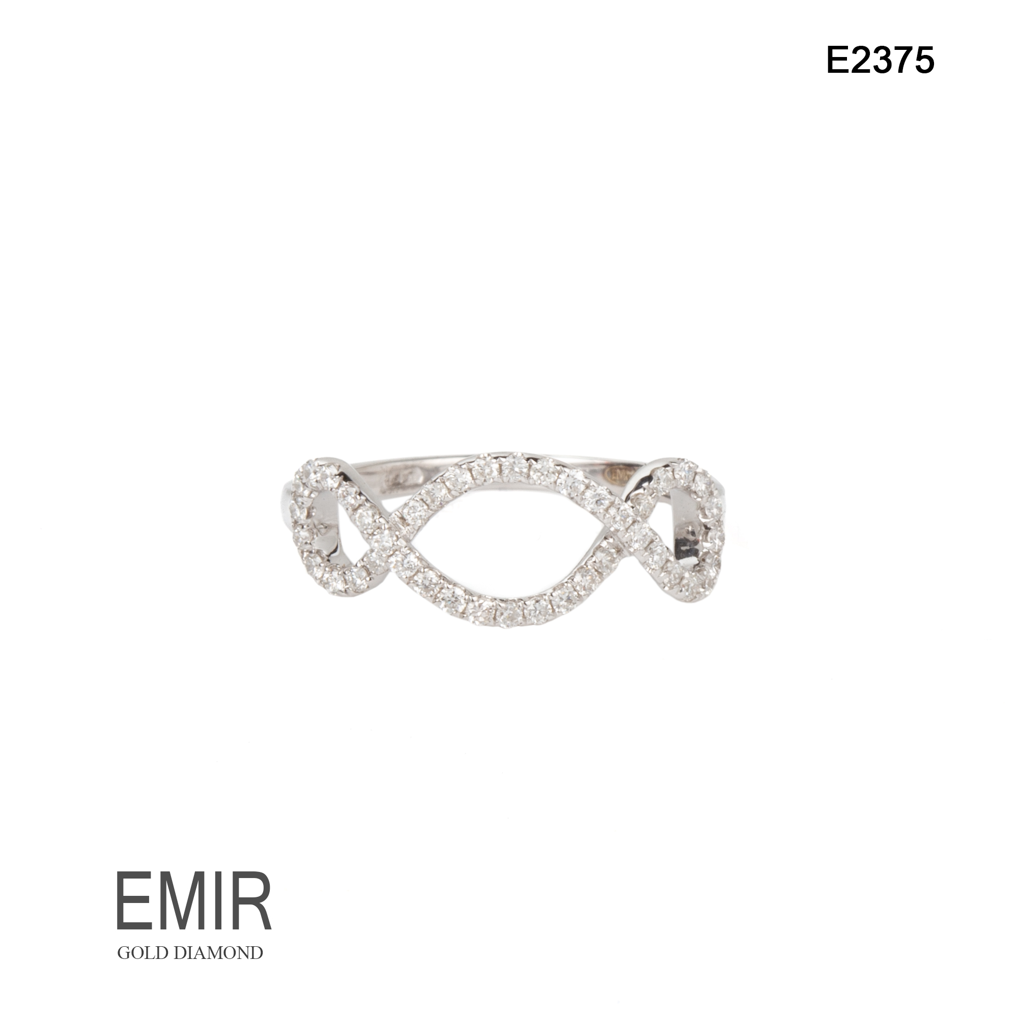 Inel Aur Alb cu Diamant E2375 - imagine 3