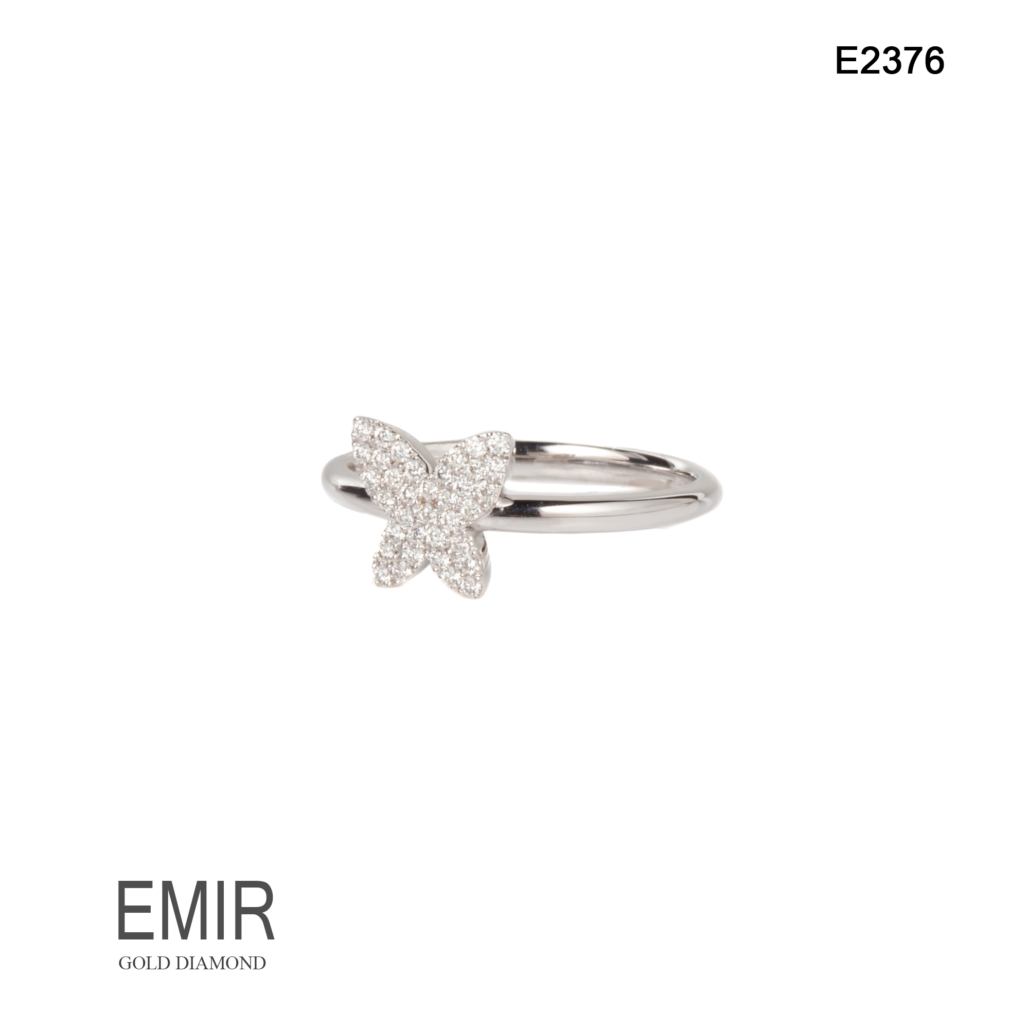 Inel Aur Alb cu Diamant E2376 - imagine 3