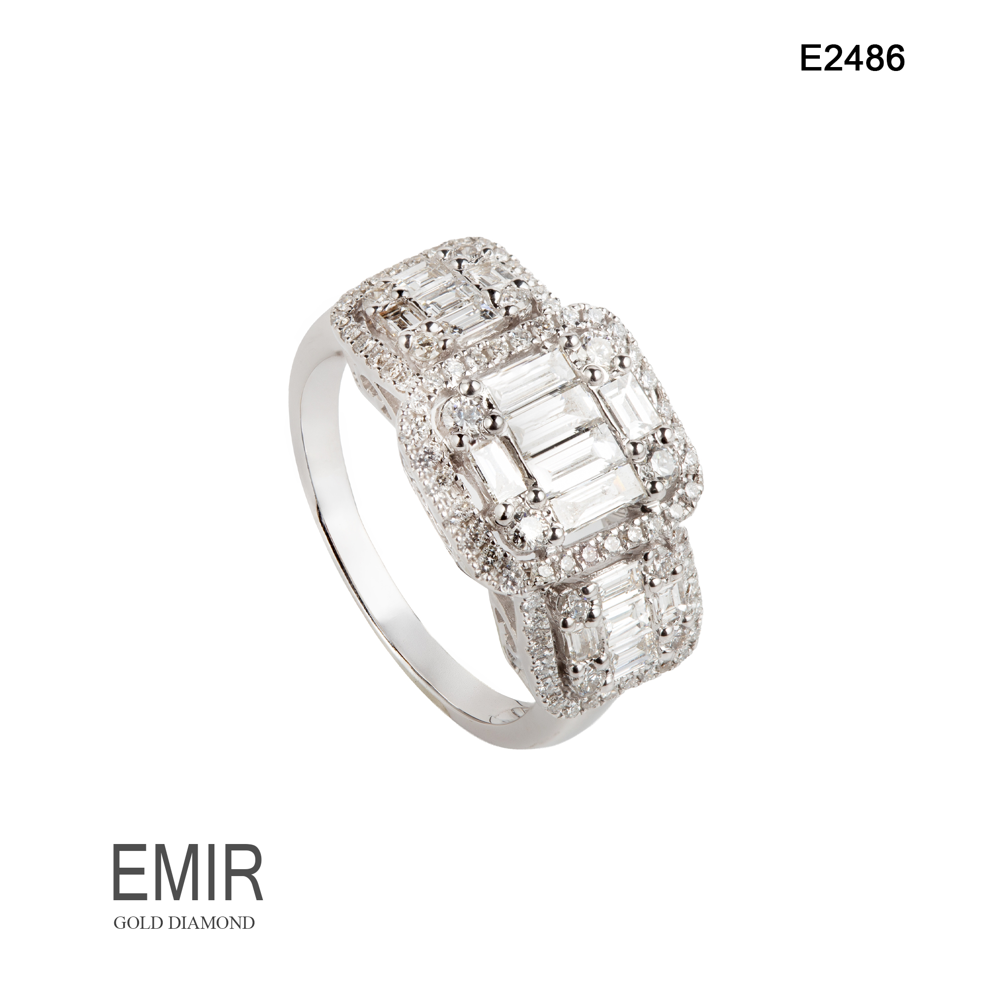 Inel Aur Alb cu Diamant E2486