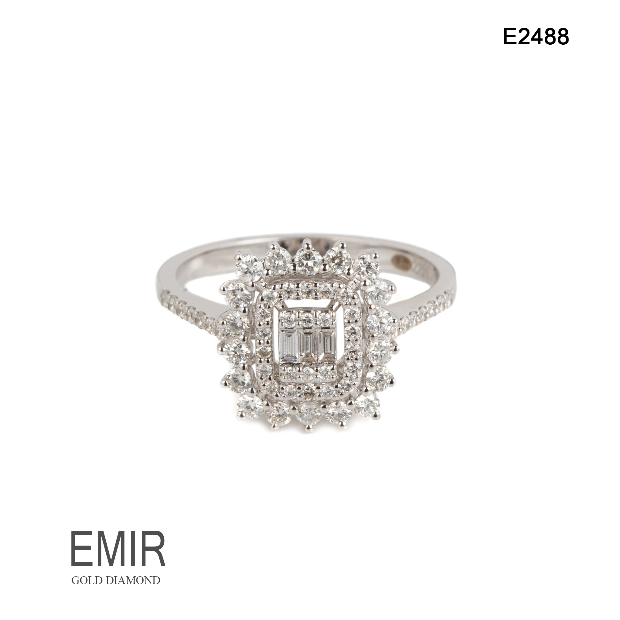 Inel Aur Alb cu Diamant E2488 - imagine 3
