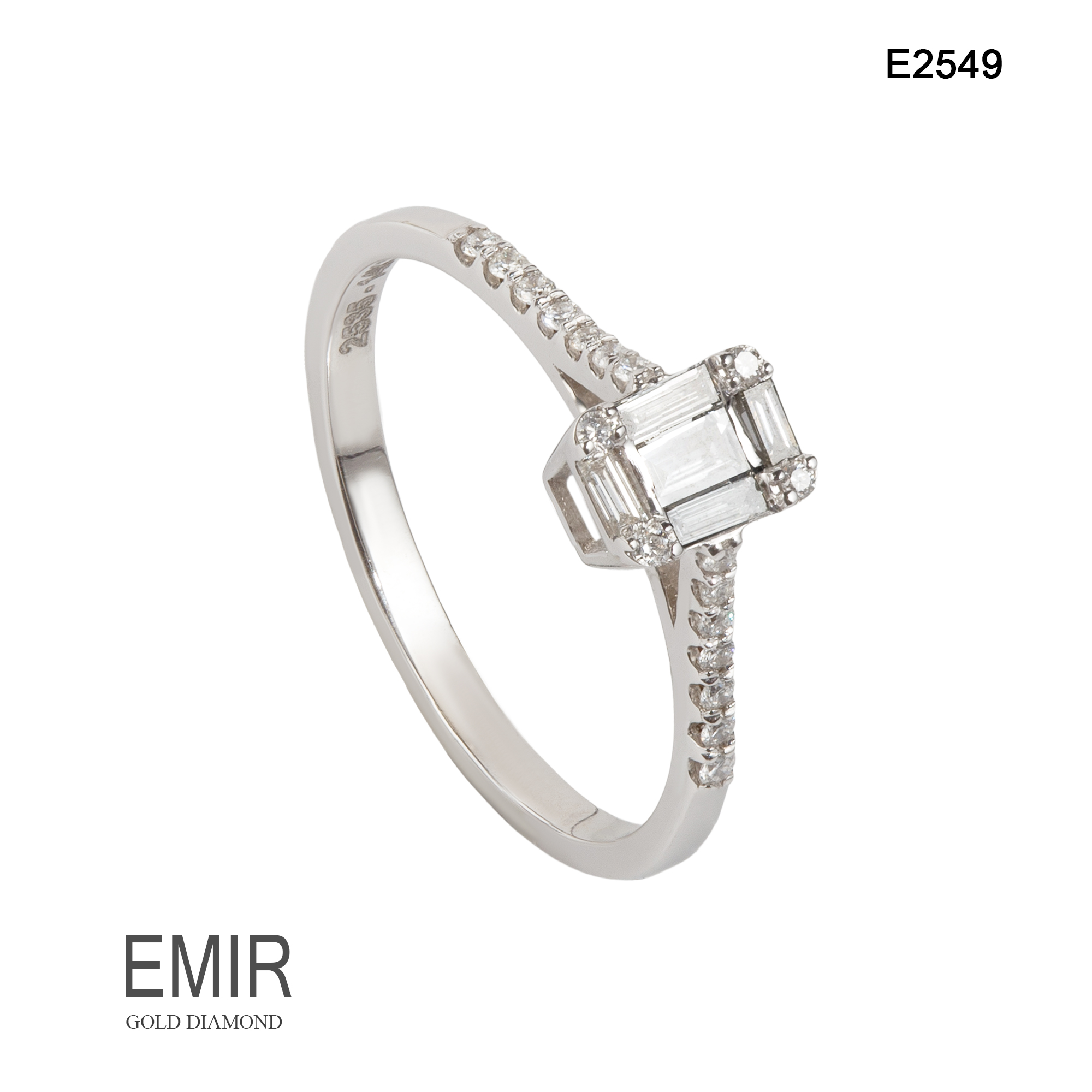 Inel Aur Alb cu Diamant E2549