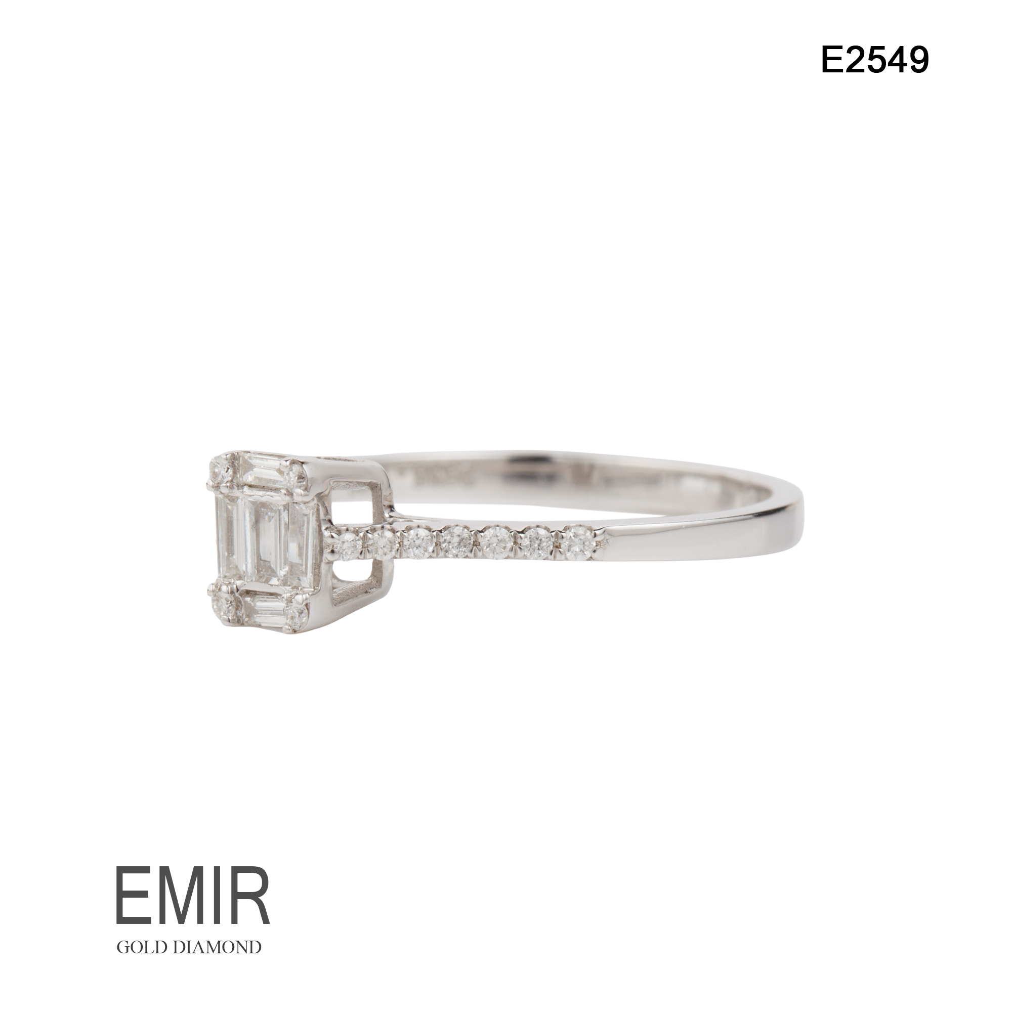 Inel Aur Alb cu Diamant E2549 - imagine 2