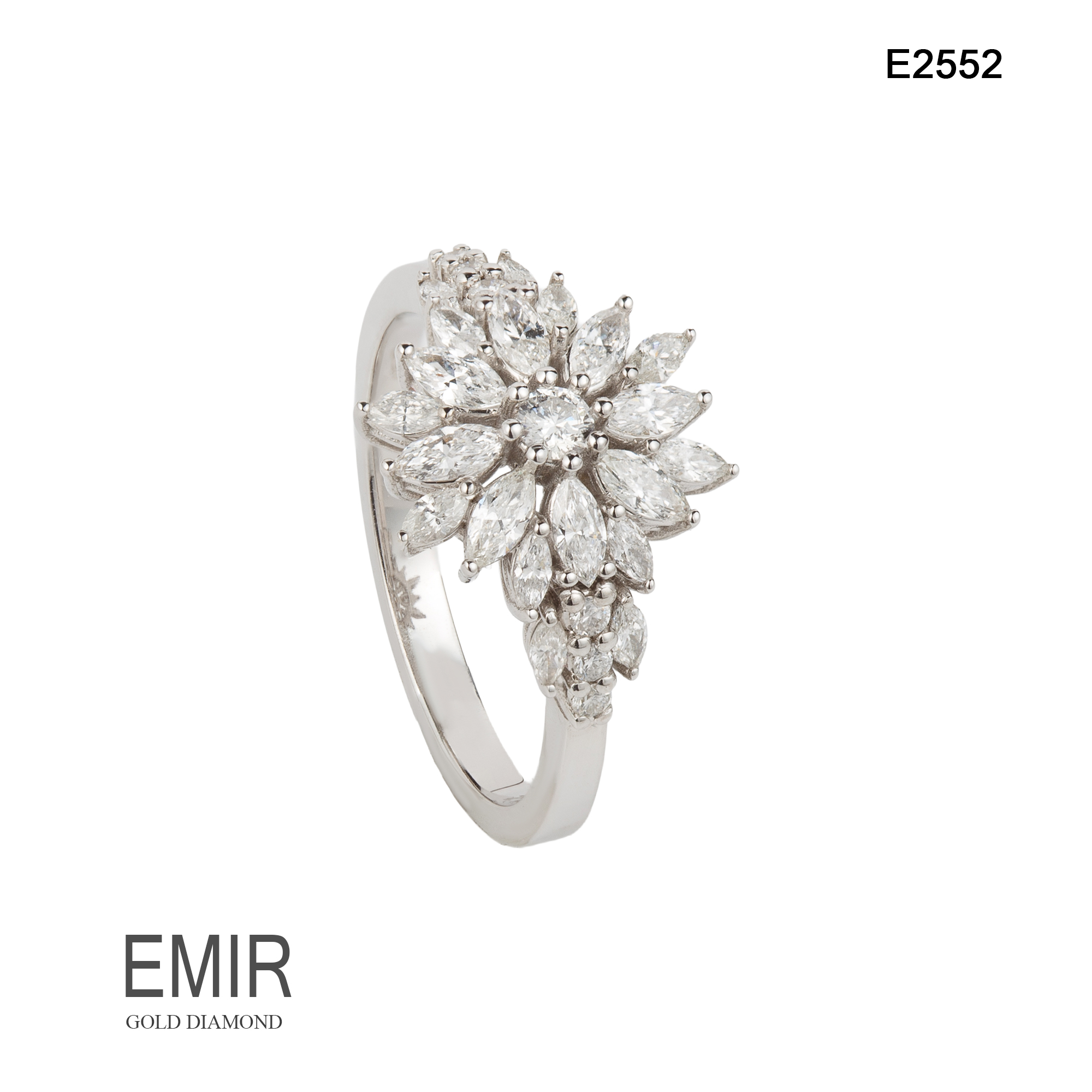 Inel Aur Alb cu Diamant E2552