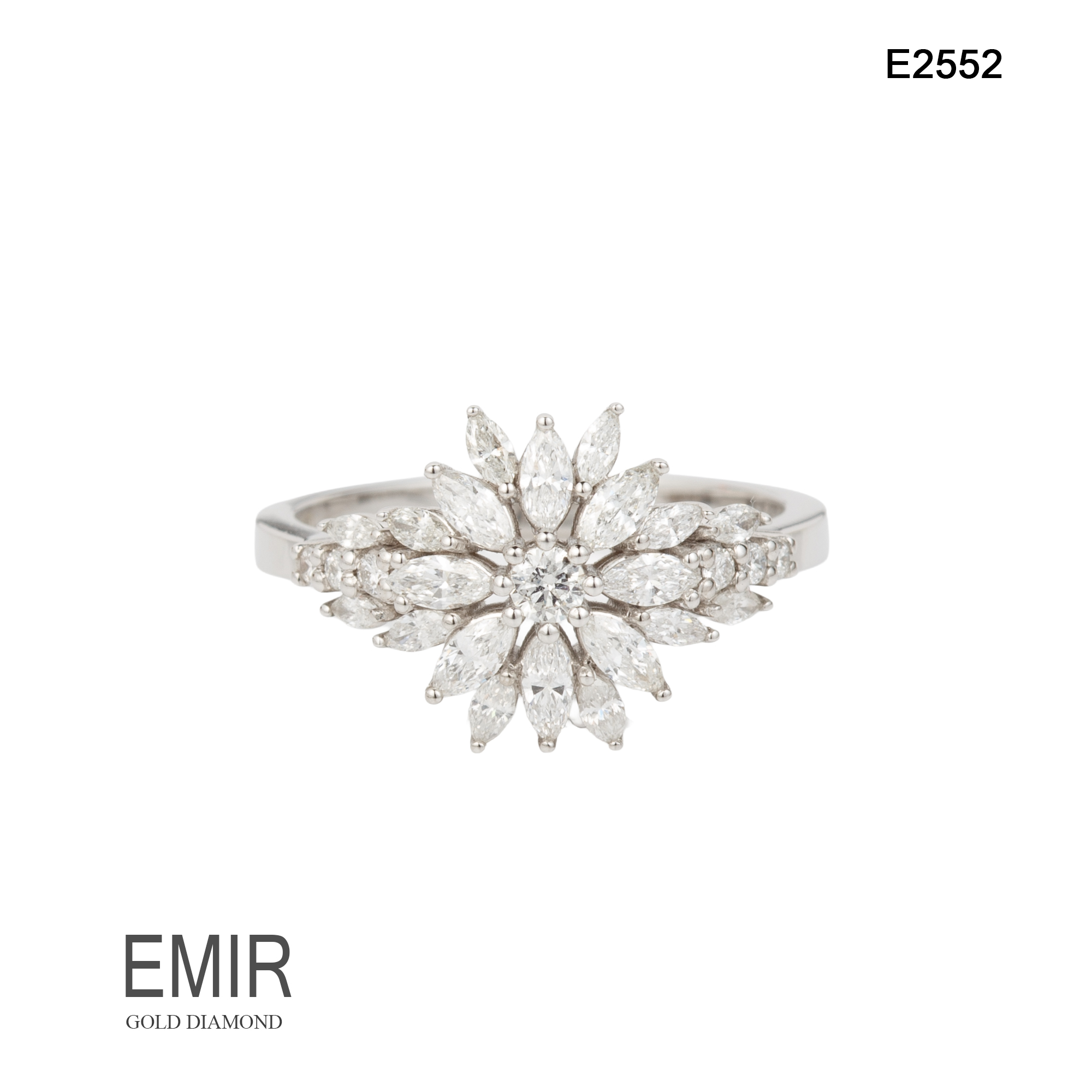 Inel Aur Alb cu Diamant E2552 - imagine 4