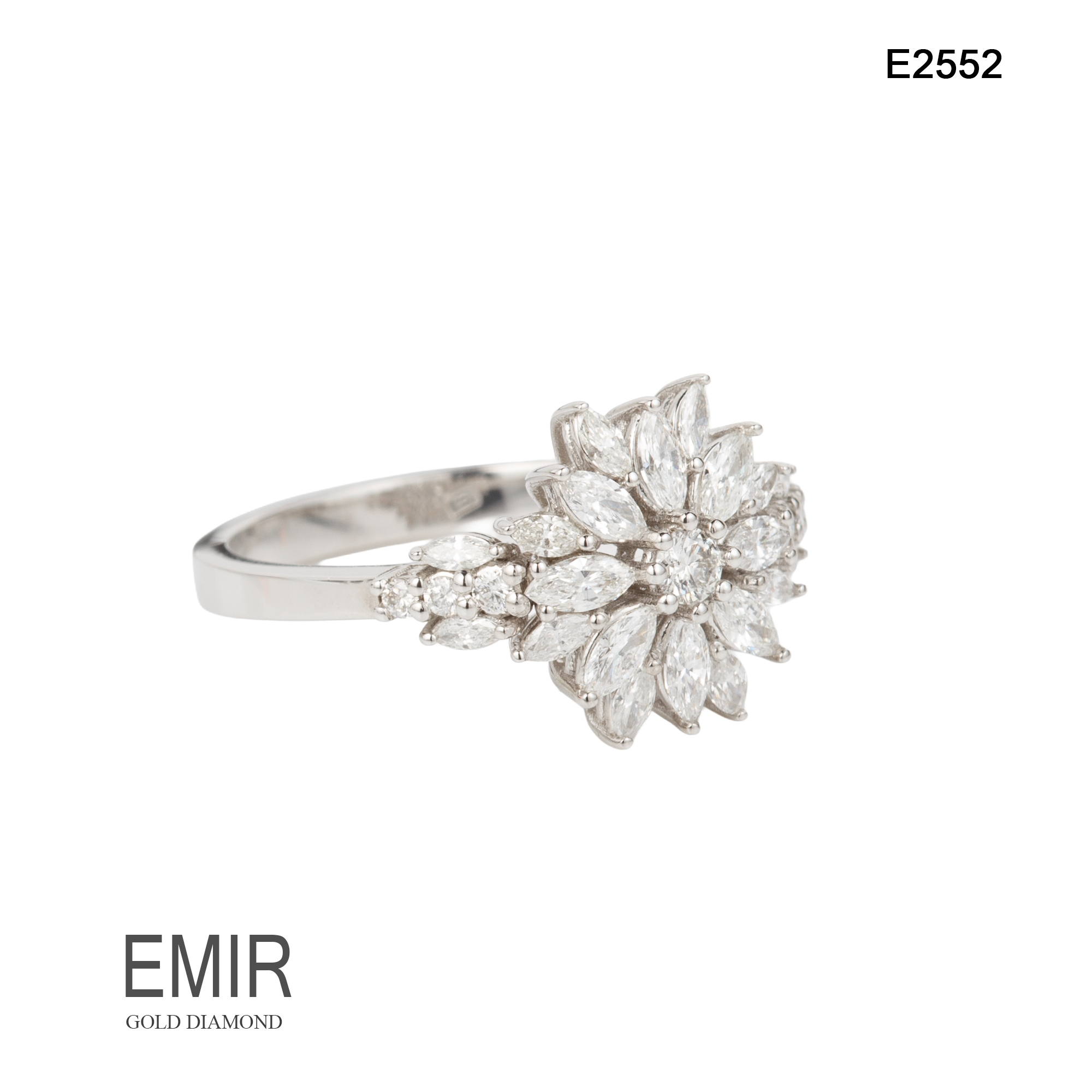Inel Aur Alb cu Diamant E2552 - imagine 3