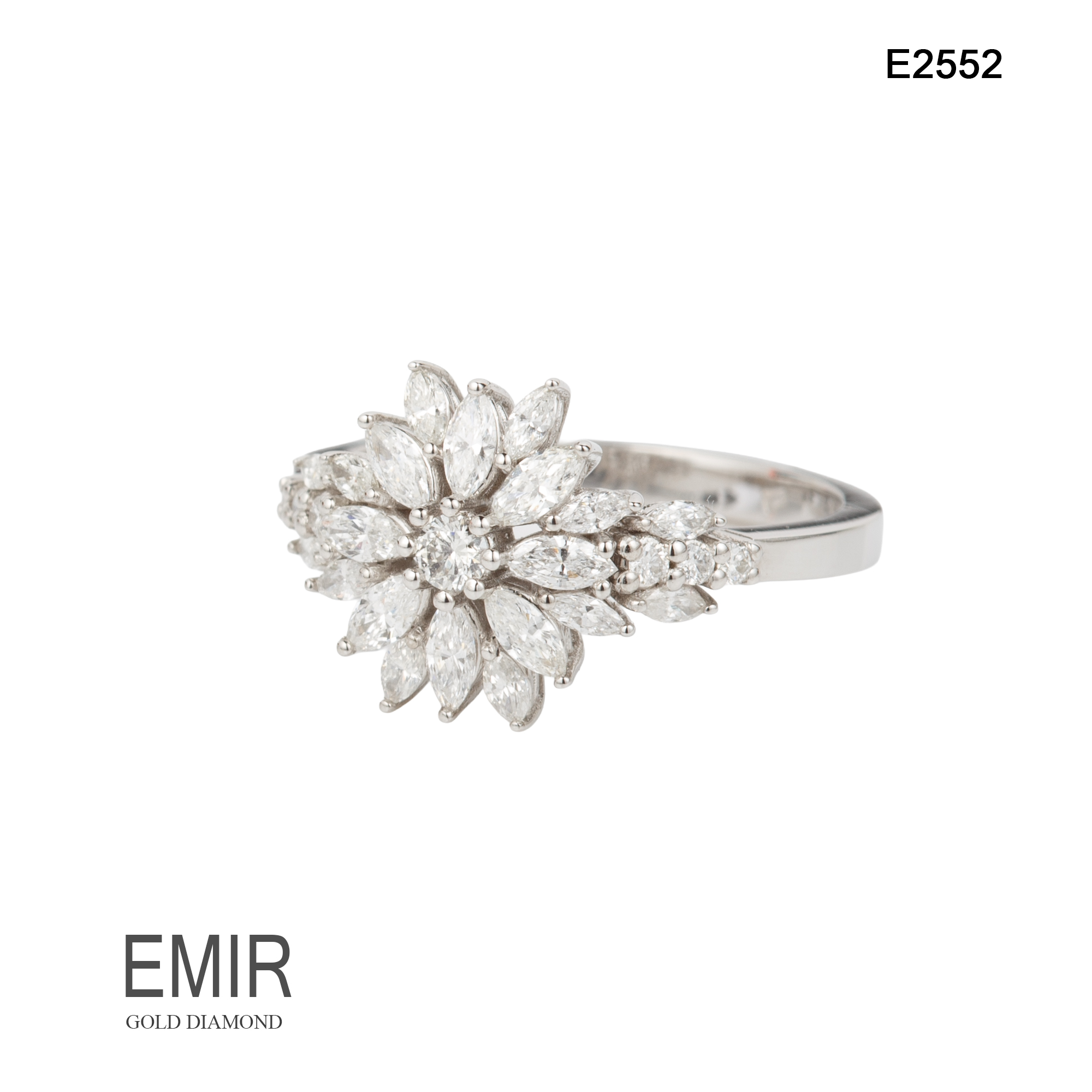 Inel Aur Alb cu Diamant E2552 - imagine 2